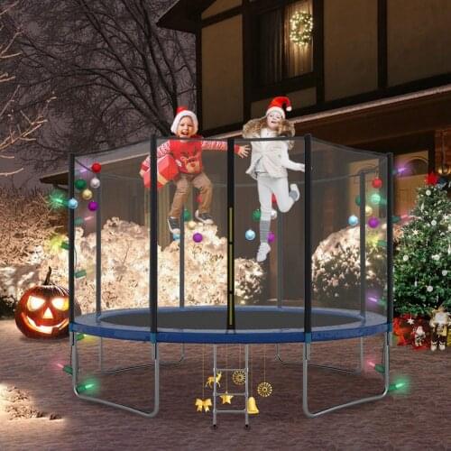 12 Ft Kids Trampoline With Enclosure Protective Net Equipped Jumping Mat And Spring Cover Padding Jumping Bed For Kids