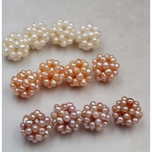 1PC Natural Freshwater Pearl Loose Beads Beautiful Hand-woven Hollow Ball Pearls DIY Necklace Bracelet Sweater Chain Accessories