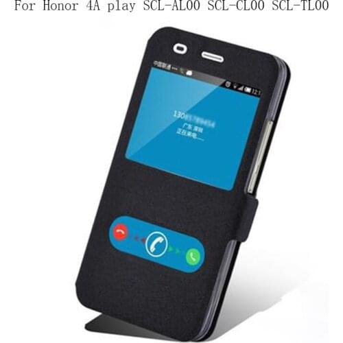 For Huawei Y6 Y 6 SCL-L21 Case shell Leather shell View Window flip Phone Case for Honor 4A play SCL-AL00 CL00 TL00 back cover