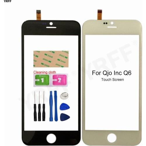 For Qjo Inc Q6 Touch Screen Digitizer Q6 Glass Panel Lens Sensor Assembly Parts Free Shipping