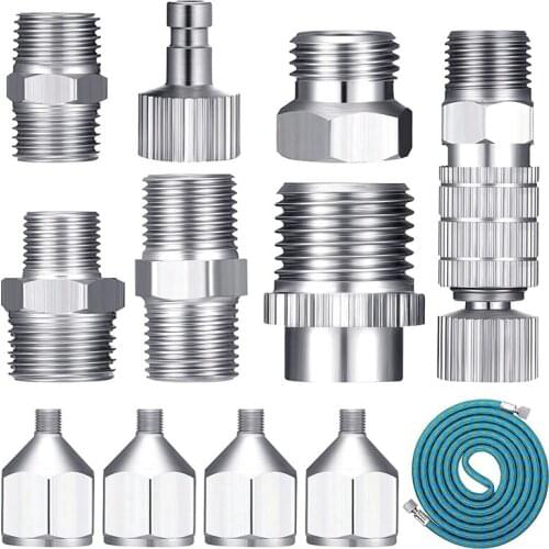 Hot SV-13Pcs Airbrush Quick Release Coupling Disconnect Adapter Kit Disconnect Coupling, Braided Hose for Air Compressor