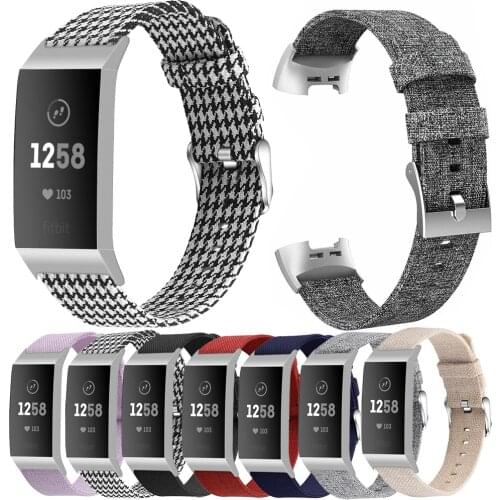 Canvas Band For Fitbit Charge 3 4 Smart Bracelet Strap Loop For Fitbit Charge 3 4 Wrist Band Replacement Correa