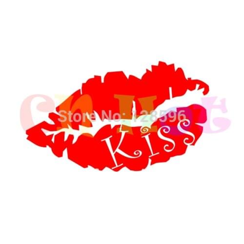 HotMeiNi Kiss Mark Lips Sexy Vinyl Decal Sticker Girl Chick Lipstick Funny Car Truck Window Motorbike Wall Bumper Kiss Lipstick