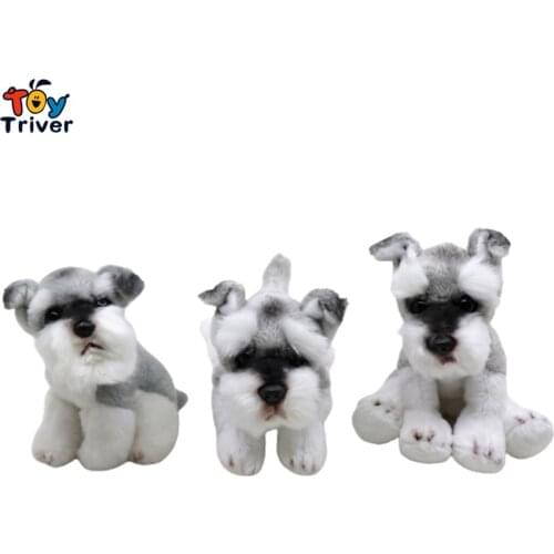 Kawaii Schnauzer Stuffed Animals Doll Puppy Dog Soft Plush Toy Triver Kids Baby Children Birthday Gift Home Decoration Crafts