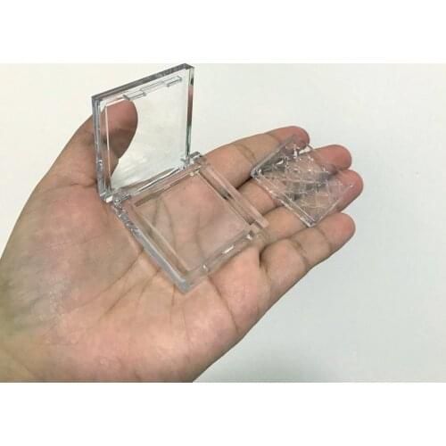 24/50/100pcs Classical Empty Small Square Blusher Containers Plastic Eyeshadow Powder Compacts Clear Eyebrow Cosmetic Container