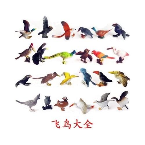 Small pvc figure animal model bird toy simulation 24pcs/set