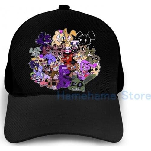Fashion FNAF Basketball Cap men women Graphic print black Unisex adult hat