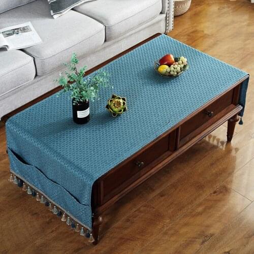 Fashion Home Nordic style bronzed cotton and linen DEEP blue pink tablecloth Table flag Tea table cover