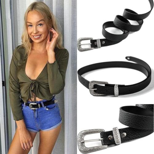 Fashion Women Lady Girl Vintage Metal Buckle Boho Leather Waist Belt Waistband