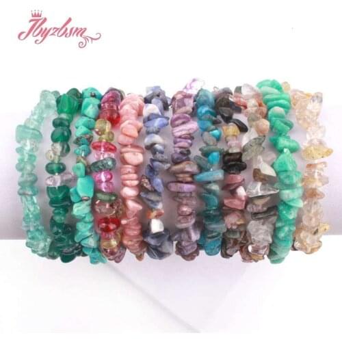 Natural:Apatite Beryl Opal Chip Freeform Beads For Women Chritmats Fashion Jewerly Gift Bracelet 3x5-5x8mm 7" Drop Shipping