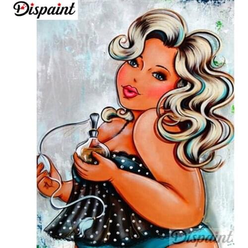 Dispaint Full Square/Round Drill 5D DIY Diamond Painting "Fat woman" Embroidery Cross Stitch 3D Home Decor A06072