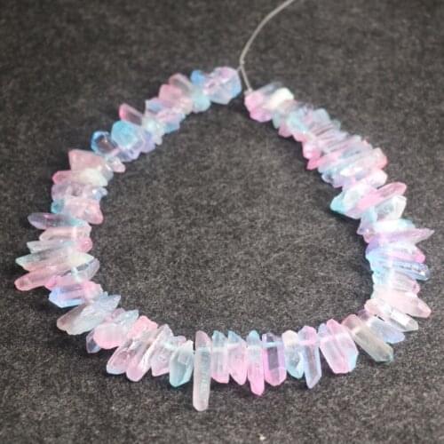 New Arrival Blue Gem Stone Necklace Pendant, Crystal Quartz Bullet Hexagonal Point Pendulum Column Reiki Healing Chakra Jewelry