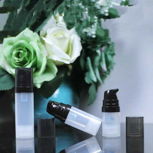 10pc 5/10/15ml Plastic vacuum pressure emulsion bottle with lotion pump on travelling cosmetic packaging