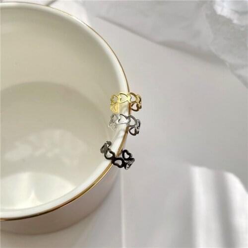 Simple Small Black Hearts Ear Clip Cuff Vintage Colorful Love Cartilage Earrings