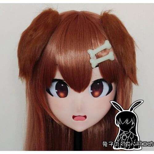 RB1010)Full Head Female Resin Cosplay Japanese Role Play Kigurumi Mask Crossdresser Doll Transgender Mask