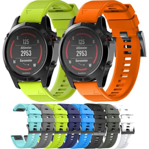 Soft Silicone 26mm 22mm Quick Release Watchband Wriststrap for Garmin Fenix 6 6S 6X 5X 5 5S 3 HR Watch Easyfit Watch Wrist Band
