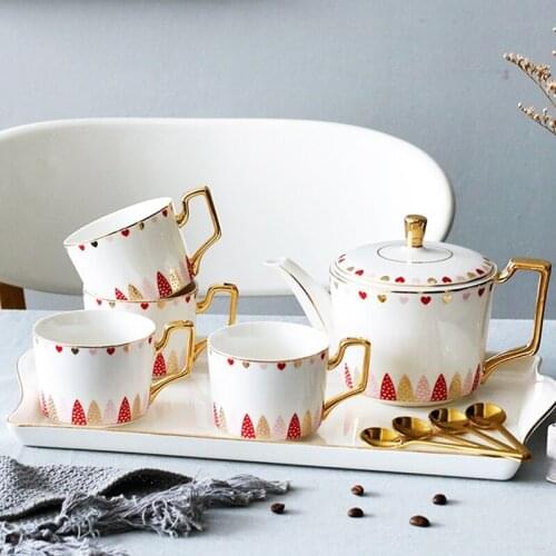 European Luxurious Ceramic tea set Teapot Cup coffee cups set British afternoon tea cup set party Teaware Gift Box