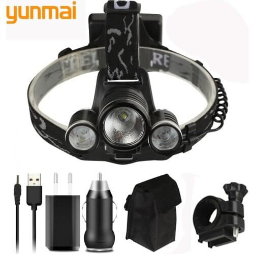 Bicycle Light LED Headlamp Flashlight Headlamp Cycling Headlight Usb Rechargeable 18650 Battery Mobile Power Function Waterproof