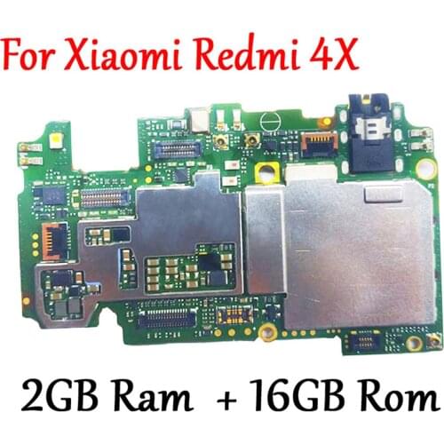 Tested)Full Work Original Unlock Motherboard For Xiaomi Redmi 4X 2GB+16GB Logic Circuit Board Plate Fast Ship