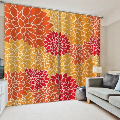 High Quality Photo Printing Window Curtain Living Room Red Blackout Curtains For Bedroom Home Decoration