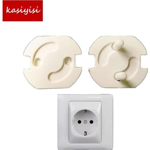 20pcs/lot Pure White ABS Baby Safety Plug Socket Protective Cover Protective Insulation Against Electric Shock 2 Hole Round