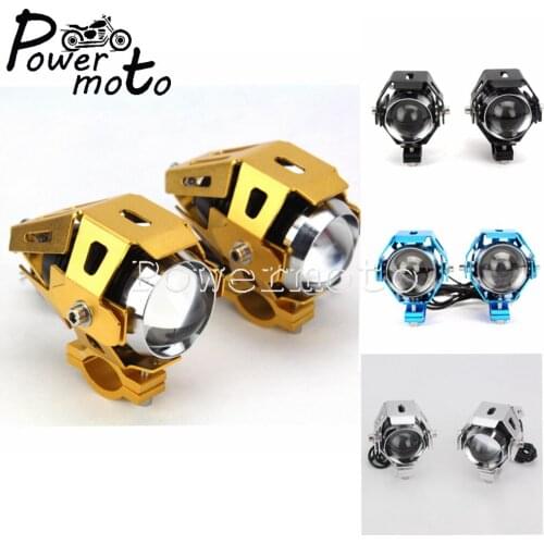 Gold Motorcycle Headlight U5 LED DRL Spotlights Moto Auxiliary Lightings Fog Spot Head Light Lamp For Honda Kawasaki Suzuki