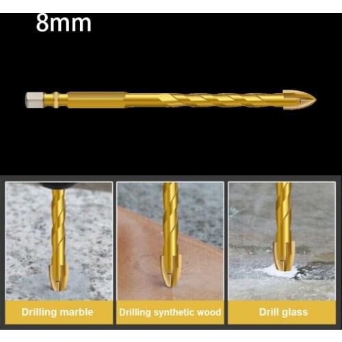 1Pc 5mm/6mm/8mm/10mm/12mm Cross Hex Tile Bits Ceramic Concrete Hole Opener Alloy Cross Cut Triangle Drill Bit