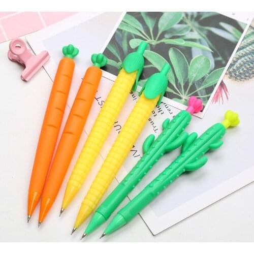 1pcs Cute Carrot Press Mechanical Automatic Pencil Writing School Office Supply Stationery 0.5mm