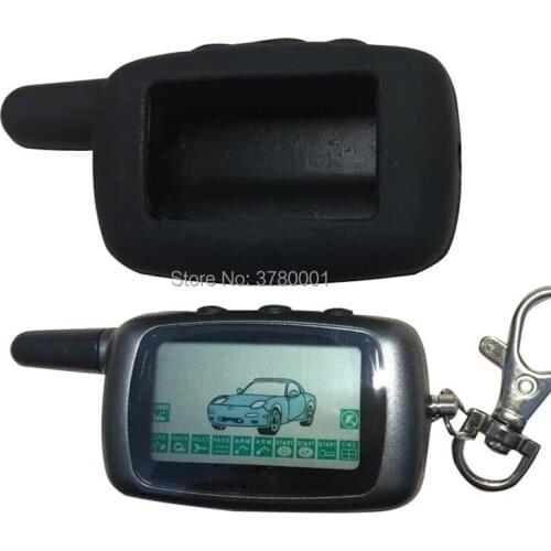 10 PCS/lot A9 2-way LCD Remote Control Keychain + Silicone Key Case For Russia Two way Car Alarm System Twage Starline A9 10PCS