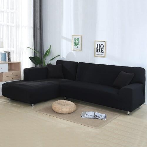2 Pcs Covers for Corner Sofa L Shaped Sofa Living Room Sectional Chaise Longue Sofa spandex Slipcover Corner Sofa Covers Stretch
