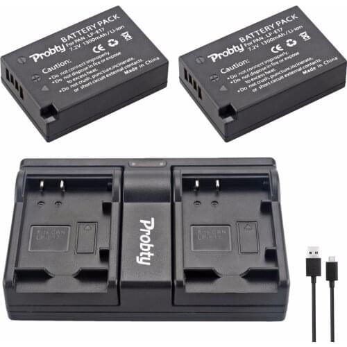 PROBTY 2Pcs LP-E17 LP E17 LPE17 + USB Dual Charger For Canon EOS M3 750D 760D T6i T6s 8000D Kiss X8i Camera