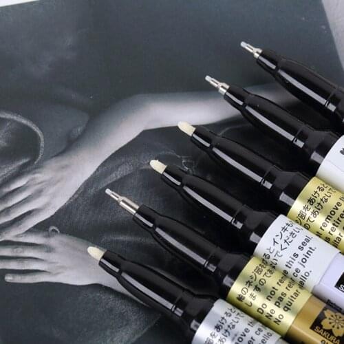 2021 Metallic Marker Pens, Permanent Paint Marker Ink White Gold Silver Gold UK