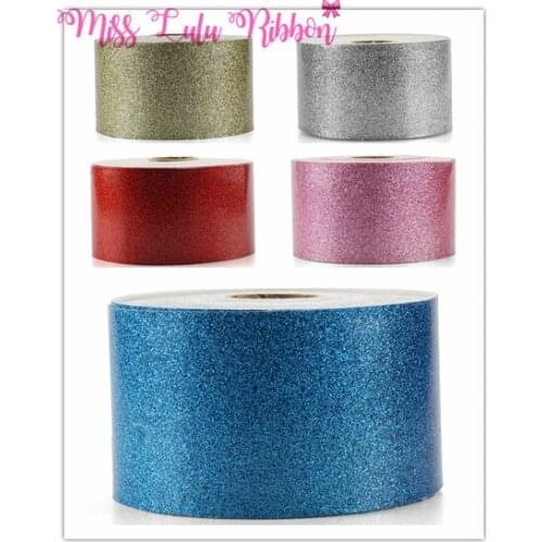 3"75mm Shiny Glitter Mirror Leather Fabric Ribbon Red Silver Hair Band Making DIY Bride Dress Decor Bowknots Making 2yards/roll