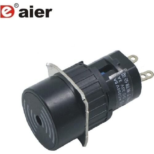 30PCS A16-BZ BUZZER 16mm black push button switch