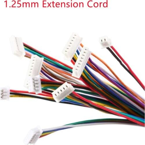 50PCS/1LOT 1.25mm Connector Male/Female Extension Cord Electronic Cable Connection Terminal Wires Single/Double Head 2/3/4/5/6P