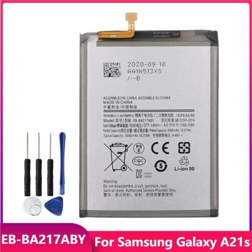 Original Phone Battery EB-BA217ABY For Samsung Galaxy A21s Replacement Rechargable Batteries 5000mAh With Free Tools