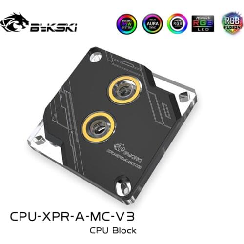 Bykski RGB CPU Water Block Silver Black For INTEL LGA 1366/115X/2011/2066 MAYA Line Design CPU Cooler RGB Copper CPU-XPR-A-MC-V3