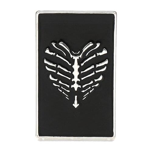 DCARZZ Enamel Lapel Brooch Pin Medical Badge Vintage Jewelry Black Heart Skeleton Pins Backpack Doctor Nurse Accessories Gift
