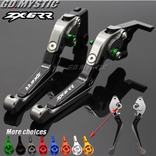 For KAWASAKI ZX6RR ZX 6RR ZX-6RR 2005-2006 Motorcycle Accessories Folding Extendable Adjustable Brakes Clutch Levers LOGO CNC