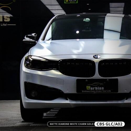 High PVC Stretchable Protection Wrap Film For Body 1.52*18m Roll Size White Gold Vinyl Car Wrapping Film