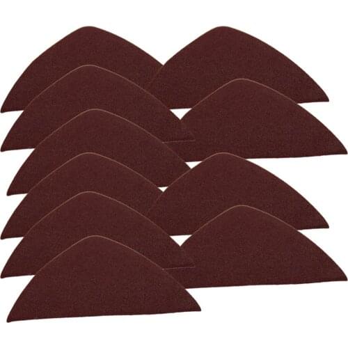 Hot 5~15pcs Triangle Sanding Pad Aluminum Oxide Triangular Hook and Loop Oscillating Multi Tool Saw Sand Paper 100/120/150 Grit