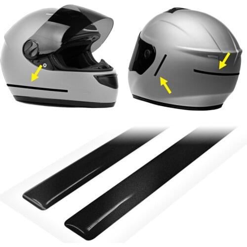Adhesive strips 3D reflective for motorcycle helmet, black, 1x30 cm