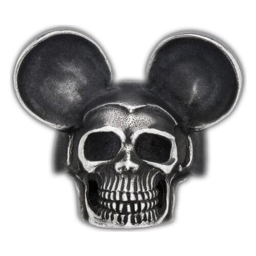 Gothic Mens Calvarium Skull Ring Gothic 316L Stainless Steel Biker Gold Ring Motorcycle Band jewellery Boyfriend Party Gift