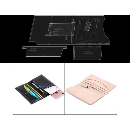 Leather Leather Diy Hand Bag Long Wallet Clip Passport Clip Large Capacity Card Bag Acrylic Plate Mold