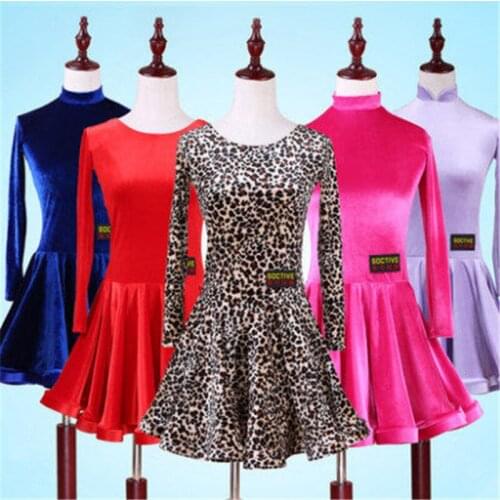 2018 Girl Latin Dance Dress 5color Red/Green/Blue Child/Kid Fitness Children Samba Chacha Rumba Girl Showing Dancing Skirts