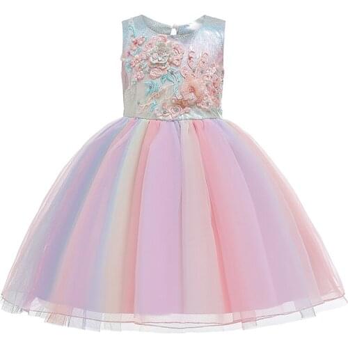 Summer Children Casual Dress Vestidos Kids Dresses For Girl Party Birthday Wedding Evening Baby Sleevless Tutu Girls Dress 3-10Y