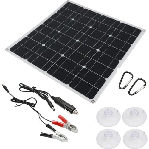 Hot Dual USB Output Solar Panel Mono Solar Panel Cells with 10/20/30/40/50A Controller for Car Yacht 18V Battery Boat Charger