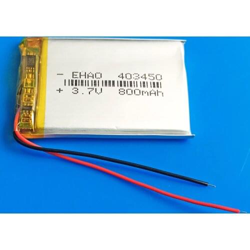 Polymer Lithium Rechargeable battery 800mAh Li-ion Lipo battery 3.7V 403450 043450 for smart phone DVD mp3 mp4 Led Lamp camera