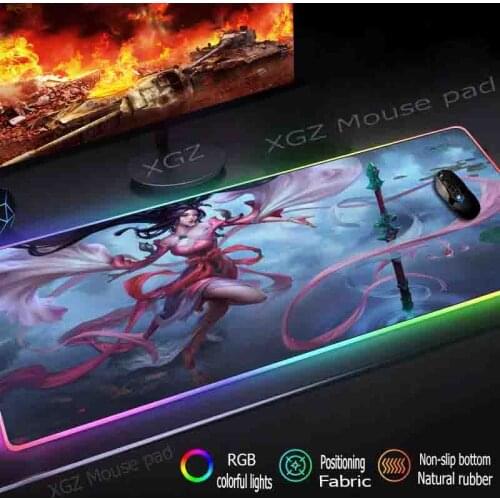 Mairuigee Custom Large RGB Mouse Pad Lock-edeg Anime Sexy Scarf Girl Home Computer Desk Mat Speed Rubber Stripe Non-slip Xxl