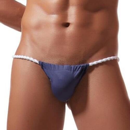 Sexy Men Thong G-string Ultra-thin Ice silk Low Waist Men Rope Belt Mens Underwear Thongs Japanese Sumo Tanga Hombre Panties